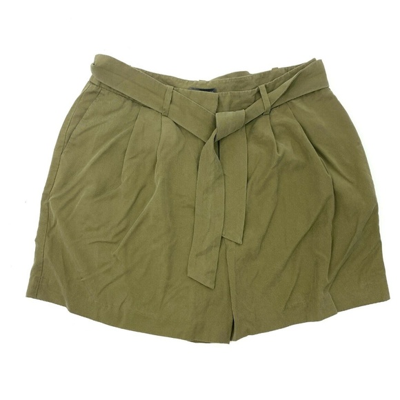 Vince Camuto Pants - Vince Camuto Green High Rise Belted Bermuda Shorts